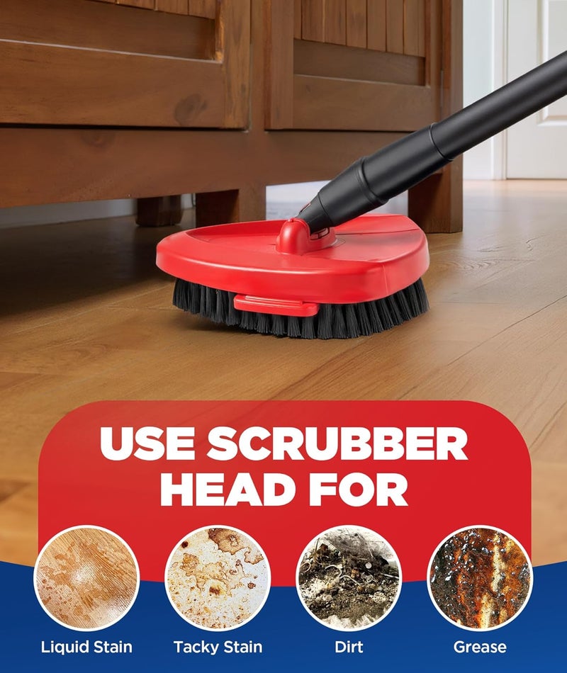 FMINGYU 4-in-1 Mop Heads Replacements for O Cedar EasyWring 1 Tank System, Includes 1 Base | 1 Scrub Brush Head | 2 Spin Mop Heads, Full Set Mop Replace Heads for Cleaning Home, Bathroom & Kitchen - Image 5